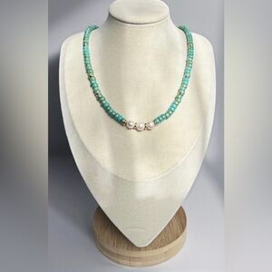Turquoise Pearl Bead Necklace - The Quarry Shop